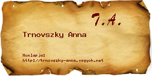 Trnovszky Anna névjegykártya
